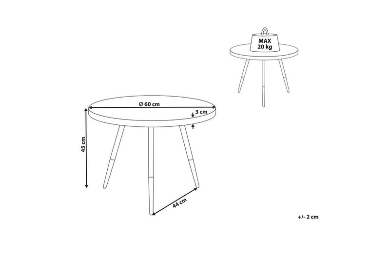 Soffbord Ramona Ljus trä/svart/guld - Ljus trä/svart/guld - Möbler - Vardagsrum - Soffbord & vardagsrumsbord - Soffbord