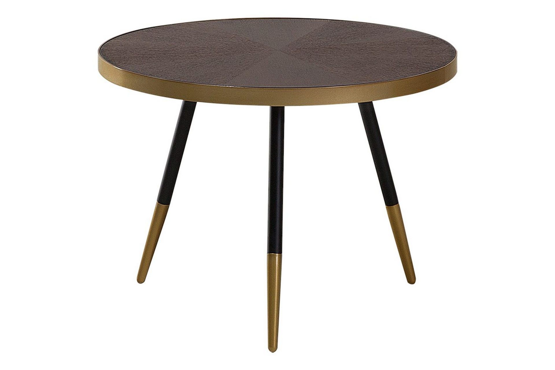 Soffbord Ramona M&ouml;rk tr&auml;/guld/svart - M&ouml;rk tr&auml;/guld/svart