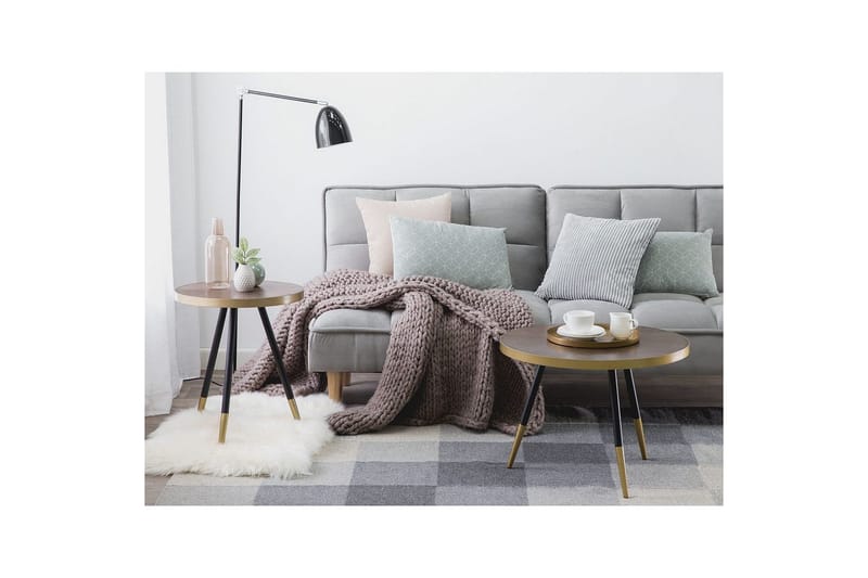 Soffbord Ramona Mörk trä/guld/svart - Mörk trä/guld/svart - Möbler - Vardagsrum - Soffbord & vardagsrumsbord - Soffbord