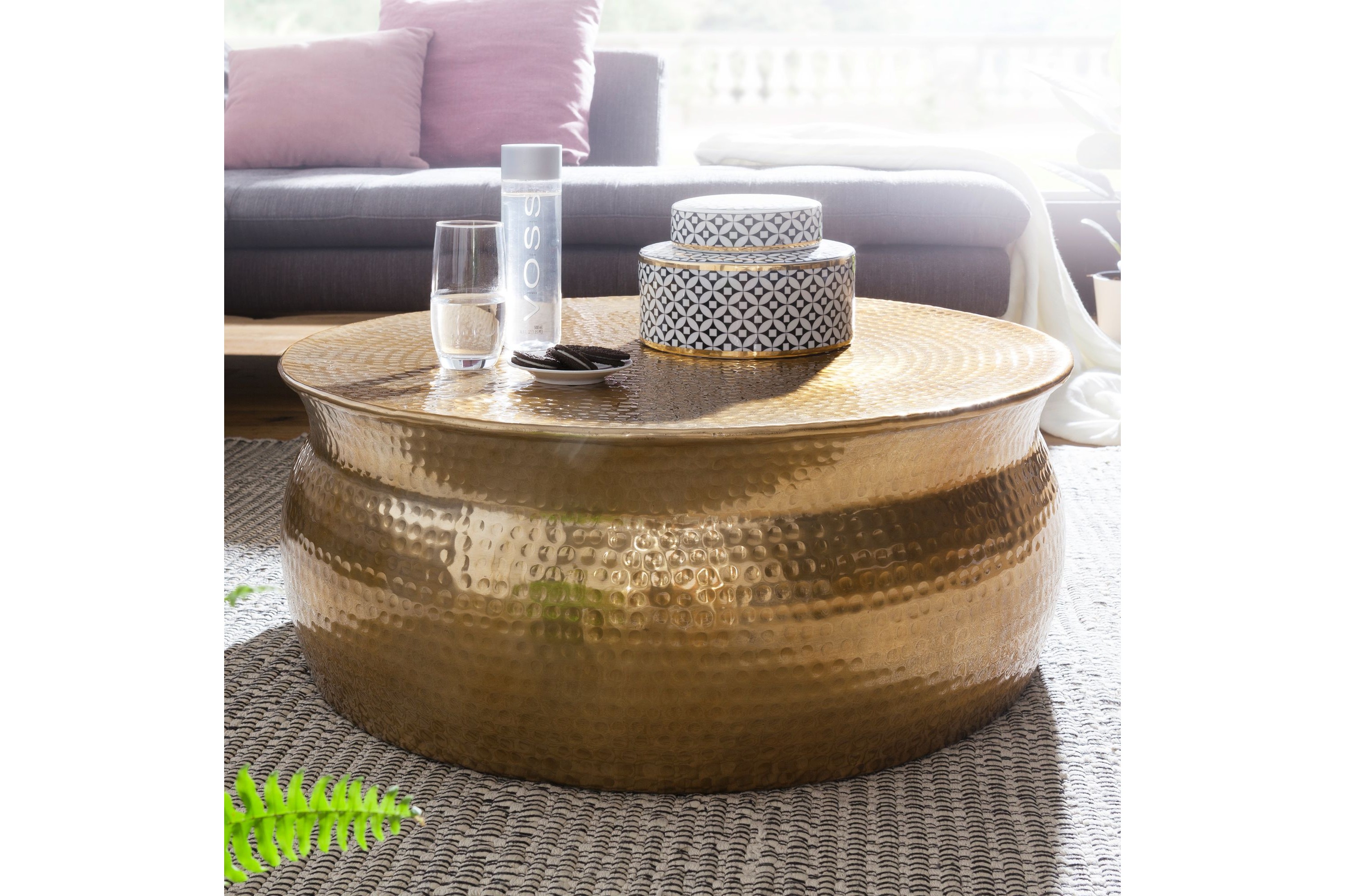 raysen soffbord 75 cm runt koppar -