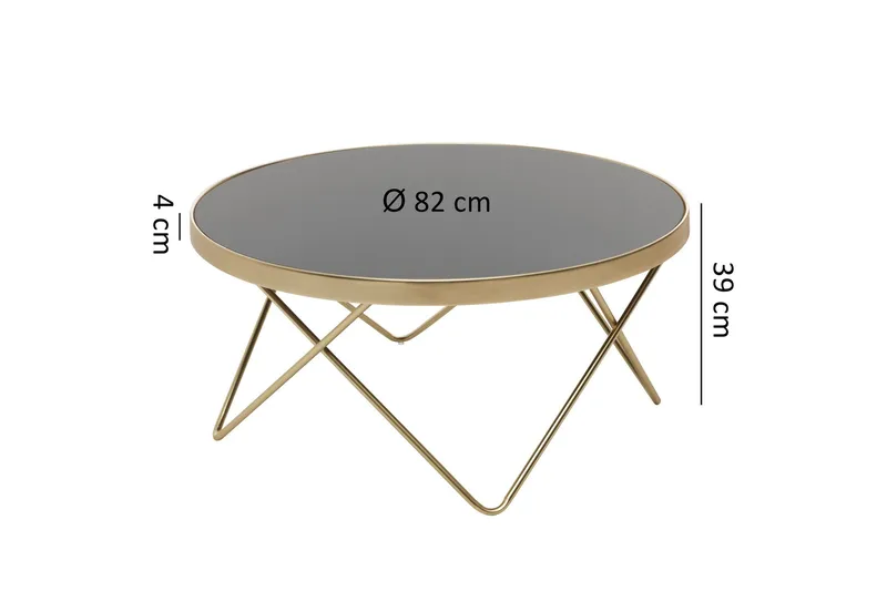 Reineck Soffbord 82 cm Runt - Svart/Guld - Möbler - Vardagsrum - Soffbord & vardagsrumsbord - Soffbord