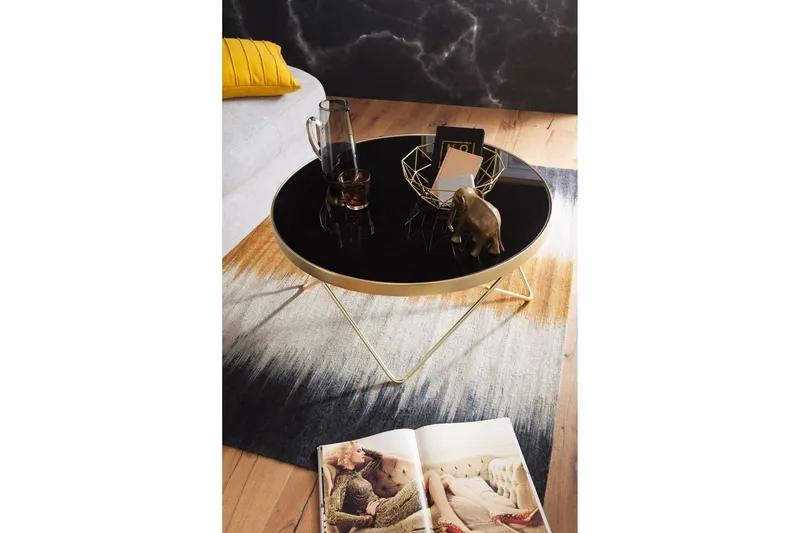 Reineck Soffbord 82 cm Runt - Svart/Guld - Möbler - Vardagsrum - Soffbord & vardagsrumsbord - Soffbord