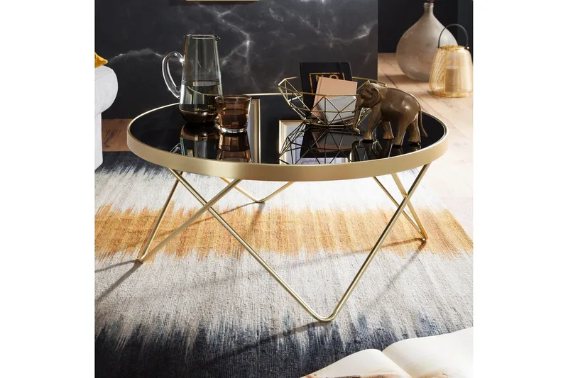 Reineck Soffbord 82 cm Runt - Svart/Guld - Möbler - Vardagsrum - Soffbord & vardagsrumsbord - Soffbord