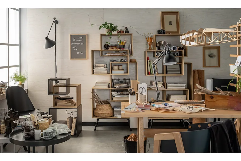 Ribbon Soffbord 90 cm med Förvaring Hylla Natur/Grå - VOX - Möbler - Vardagsrum - Soffbord & vardagsrumsbord - Soffbord