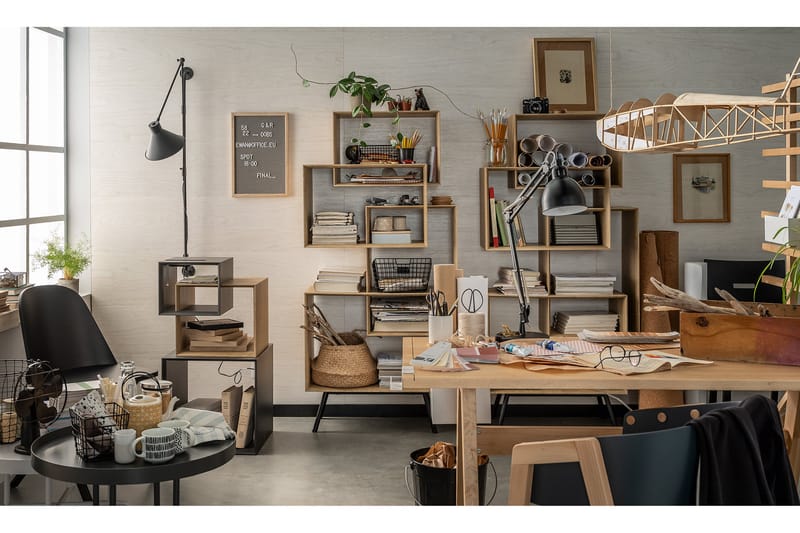 RIBBON Soffbord 90 cm med Förvaring Hylla Natur/Grå - Möbler - Vardagsrum - Soffbord & vardagsrumsbord - Soffbord