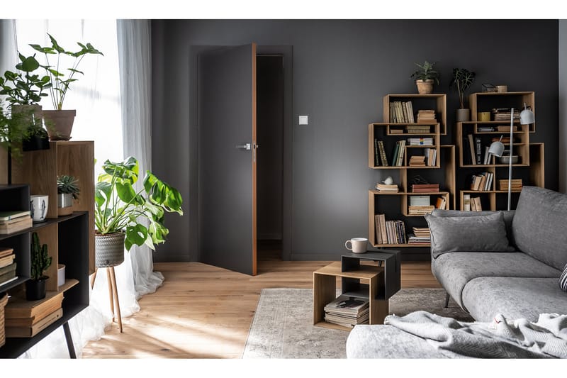 RIBBON Soffbord 90 cm med Förvaring Hylla Natur/Grå - Möbler - Vardagsrum - Soffbord & vardagsrumsbord - Soffbord