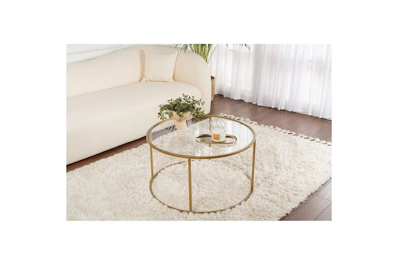 Soffbord Rikiya Guldtransparent - Guldtransparent - Möbler - Vardagsrum - Soffbord & vardagsrumsbord - Soffbord