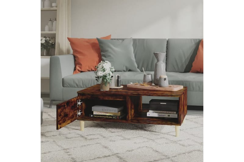 Soffbord rökfärgad ek 90x60x35 cm spånskiva - Brun - Möbler - Vardagsrum - Soffbord & vardagsrumsbord - Soffbord