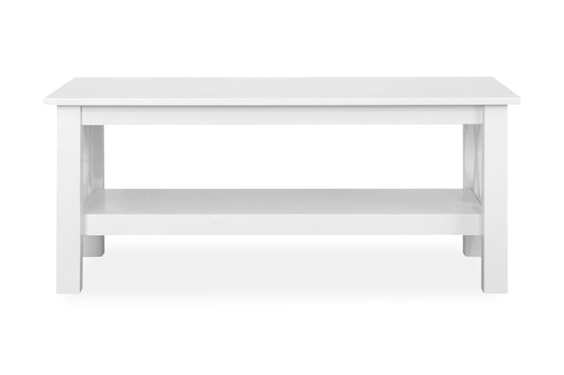 ROSWELL Soffbord 120 cm med Förvaring Hylla Vit - Bord - Soffbord