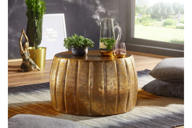 ROUECHE Soffbord 60 cm Runt Guld - Möbler - Vardagsrum - Soffbord & vardagsrumsbord - Soffbord