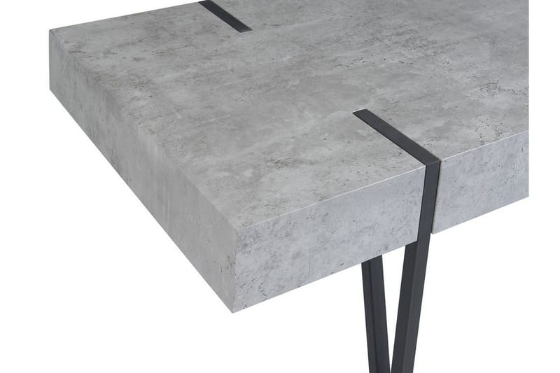 Roundtop Rektangulärt Soffbord i Trä med Metallben - Grå - Möbler - Vardagsrum - Soffbord & vardagsrumsbord - Soffbord