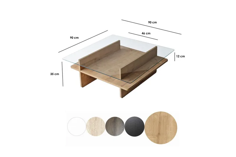 Soffbord Rubby Fyrkant Sudamal / Transparent - Sudamal / Transparent - Möbler - Vardagsrum - Soffbord & vardagsrumsbord - Soffbord