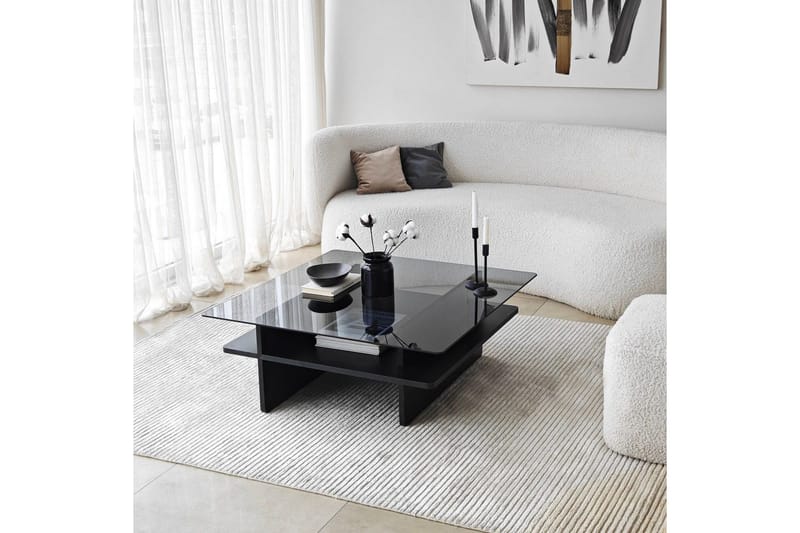 Soffbord Rubby Fyrkant Svart / Rök - Svart / Rök - Möbler - Vardagsrum - Soffbord & vardagsrumsbord - Soffbord