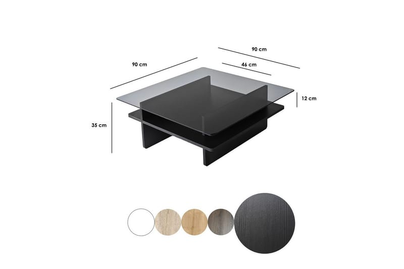 Soffbord Rubby Fyrkant Svart / Rök - Svart / Rök - Möbler - Vardagsrum - Soffbord & vardagsrumsbord - Soffbord
