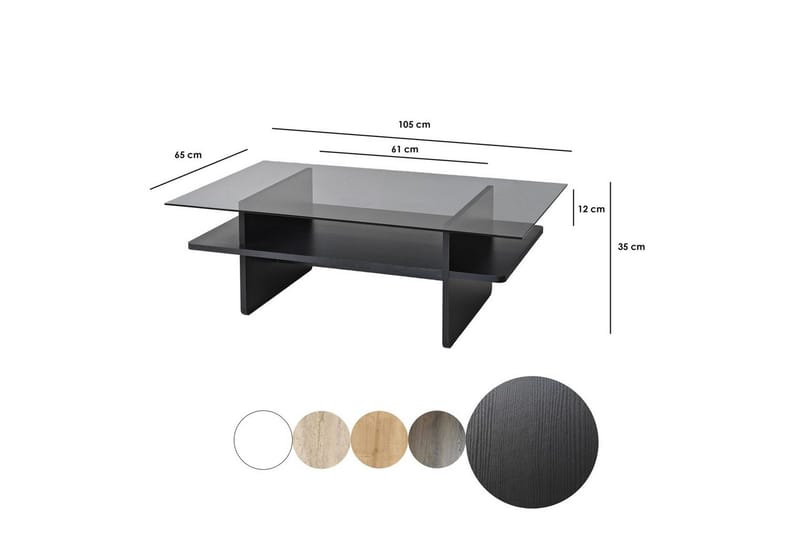 Soffbord Rubby Rektangel Svart / Rök - Svart / Rök - Möbler - Vardagsrum - Soffbord & vardagsrumsbord - Soffbord