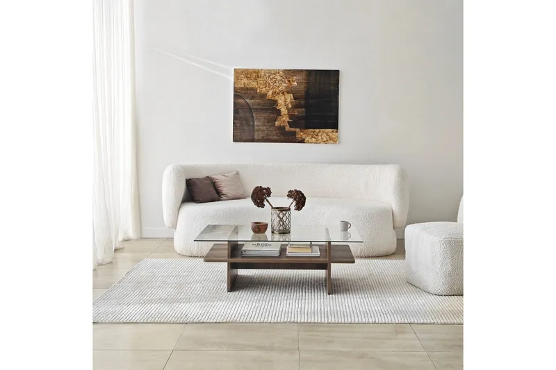 Soffbord Rubby Rektangel Valnöt / Transparent - Valnöt / Transparent - Möbler - Vardagsrum - Soffbord & vardagsrumsbord - Soffbord