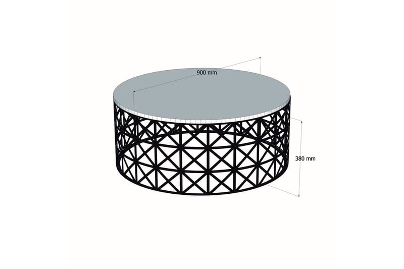 RUDOLFO Soffbord 90 cm Runt Marmormönster Vit/Svart - Möbler - Vardagsrum - Soffbord & vardagsrumsbord - Soffbord