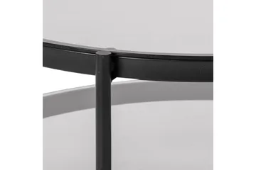 Rutkin Soffbord 79 cm Runt med Förvaring Hylla - Glas/Grå/Matt Svart - Möbler - Vardagsrum - Soffbord & vardagsrumsbord - Soffbord