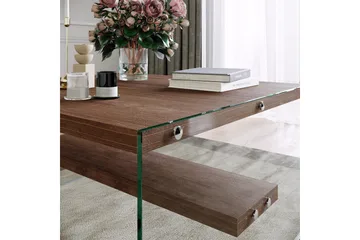 Sabani Soffbord 75 cm med Förvaring Hylla - Glas/Brun - Möbler - Vardagsrum - Soffbord & vardagsrumsbord - Soffbord