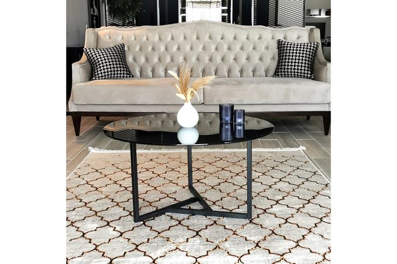 Sabani Soffbord 75 cm Runt X-formade Ben - Grå - Möbler - Vardagsrum - Soffbord & vardagsrumsbord - Soffbord