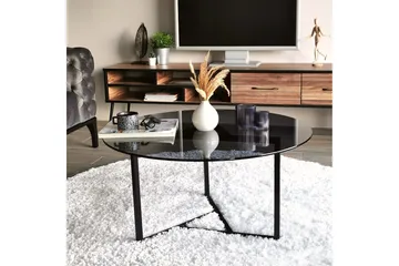 Sabani Soffbord 75 cm Runt X-formade Ben - Grå - Möbler - Vardagsrum - Soffbord & vardagsrumsbord - Soffbord