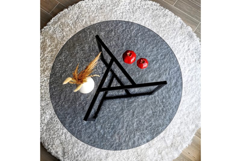 Sabani Soffbord 75 cm Runt X-formade Ben - Grå - Möbler - Vardagsrum - Soffbord & vardagsrumsbord - Soffbord