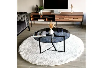 Sabani Soffbord 75 cm Runt X-formade Ben - Grå - Möbler - Vardagsrum - Soffbord & vardagsrumsbord - Soffbord