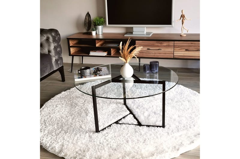 Sabani Soffbord 75 cm Runt X-formade Ben - Rökfärgat - Möbler - Vardagsrum - Soffbord & vardagsrumsbord - Soffbord