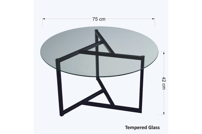 Sabani Soffbord 75 cm Runt X-formade Ben - Rökfärgat - Möbler - Vardagsrum - Soffbord & vardagsrumsbord - Soffbord