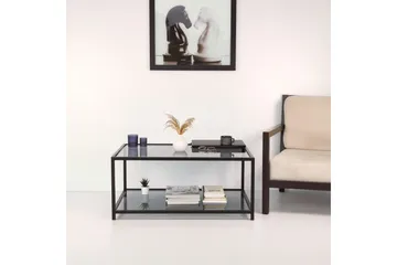 Sabani Soffbord 90 cm med Förvaring Hylla - Glas/Rökfärgad/Svart - Möbler - Vardagsrum - Soffbord & vardagsrumsbord - Soffbord