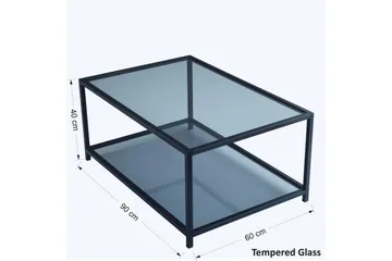 Sabani Soffbord 90 cm med Förvaring Hylla - Glas/Rökfärgad/Svart - Möbler - Vardagsrum - Soffbord & vardagsrumsbord - Soffbord