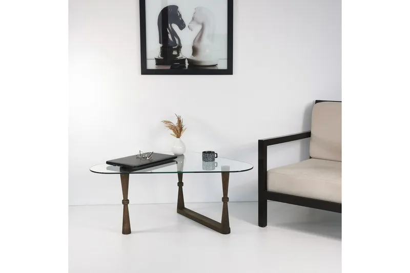 Sabani Soffbord 96 cm Trekantig - Valnötsbrun - Möbler - Vardagsrum - Soffbord & vardagsrumsbord - Soffbord