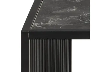 Saklani Kvadratiskt Soffbord 80x80 cm i Metall med Glasskiva - Svart - Möbler - Vardagsrum - Soffbord & vardagsrumsbord - Soffbord