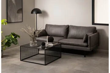 Saklani Kvadratiskt Soffbord 80x80 cm i Metall med Glasskiva - Svart - Möbler - Vardagsrum - Soffbord & vardagsrumsbord - Soffbord