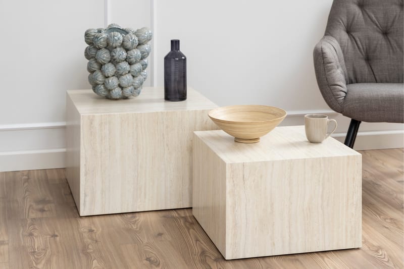 Samon Soffbord 58x58 cm - Beige - Möbler - Vardagsrum - Soffbord & vardagsrumsbord - Satsbord