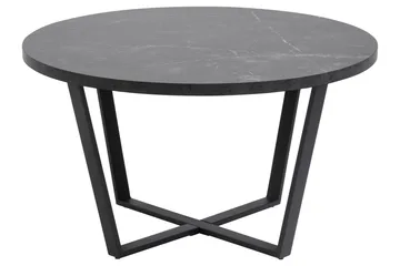 Sansi 77 cm Runt Soffbord i Trä med Marmormönster - Svart - Möbler - Vardagsrum - Soffbord & vardagsrumsbord - Soffbord