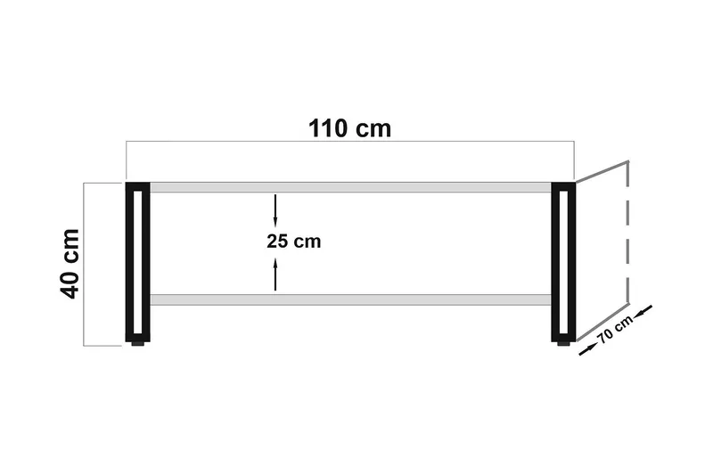 Sapphira Soffbord 110 cm med Förvaring Hylla - Trä/Svart - Möbler - Vardagsrum - Soffbord & vardagsrumsbord - Soffbord