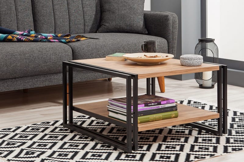 Sapphira Soffbord 70 cm med Förvaring Hylla - Trä/Svart - Möbler - Vardagsrum - Soffbord & vardagsrumsbord - Soffbord