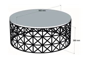Schammel Soffbord 90 cm Runt Marmormönster - Svart - Möbler - Vardagsrum - Soffbord & vardagsrumsbord - Soffbord