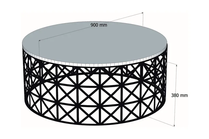 Schammel Soffbord 90 cm Runt Marmormönster - Svart - Möbler - Vardagsrum - Soffbord & vardagsrumsbord - Soffbord