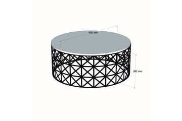 Schammel Soffbord 90 cm Runt Marmormönster - Vit/Svart - Möbler - Vardagsrum - Soffbord & vardagsrumsbord - Soffbord
