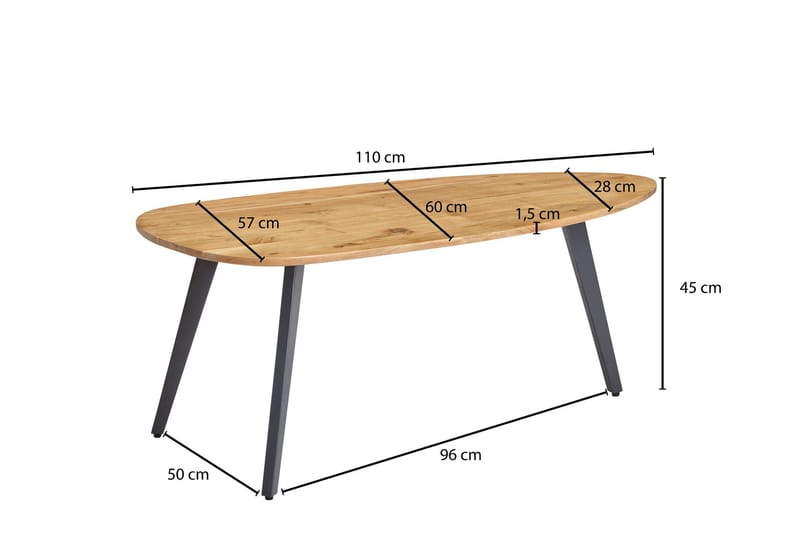 SENECA Soffbord 110 cm Brun/Svart - Möbler - Vardagsrum - Soffbord & vardagsrumsbord - Soffbord