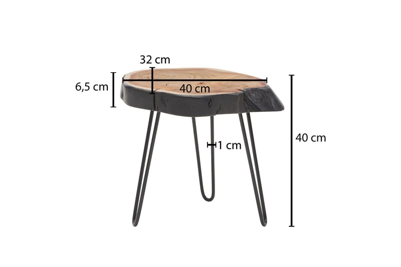 SENECA Soffbord 40 cm Runt Brun/Svart - Möbler - Vardagsrum - Soffbord & vardagsrumsbord - Soffbord