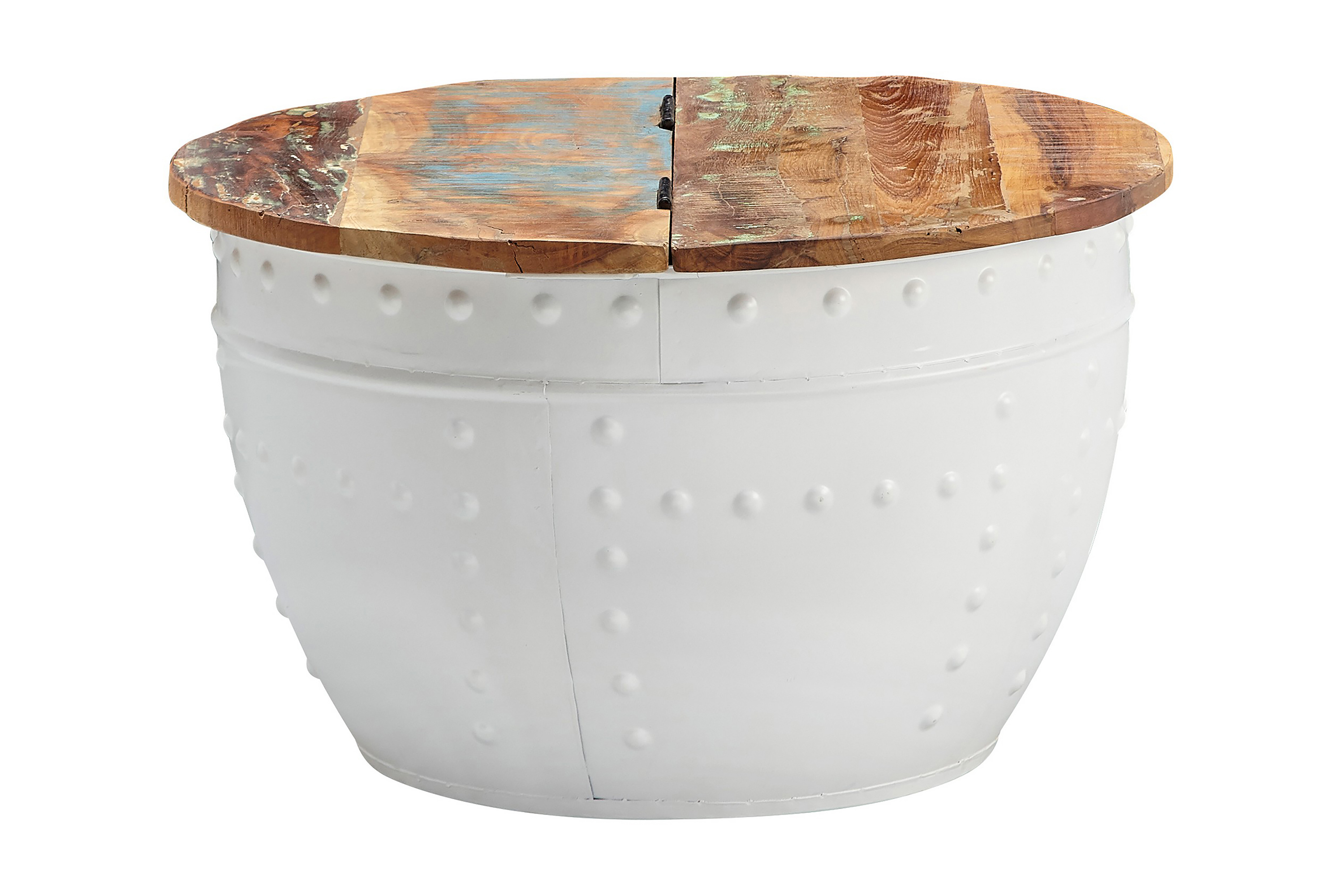 seneca soffbord 60 cm runt brun/vit -