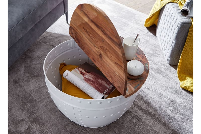 SENECA Soffbord 60 cm Runt Brun/Vit - Möbler - Vardagsrum - Soffbord & vardagsrumsbord - Soffbord