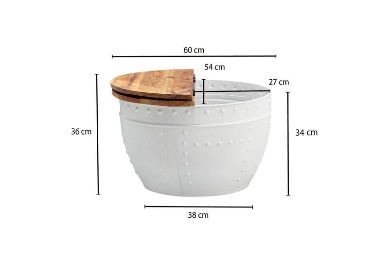 SENECA Soffbord 60 cm Runt Brun/Vit - Möbler - Vardagsrum - Soffbord & vardagsrumsbord - Soffbord