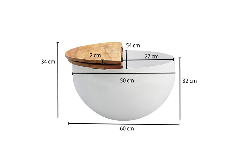 SENECA Soffbord 60 cm Runt Brun/Vit - Möbler - Vardagsrum - Soffbord & vardagsrumsbord - Soffbord