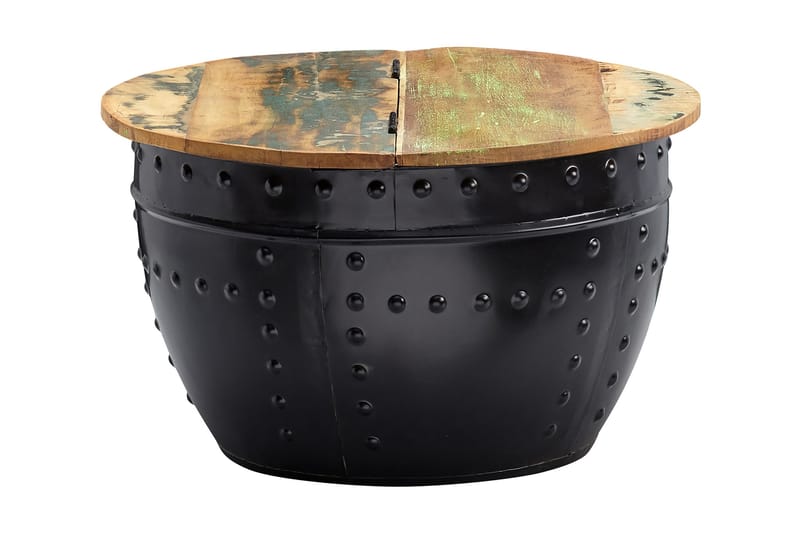 SENECA Soffbord 60 cm Runt med Nitar Brun/Svart - Bord - Soffbord