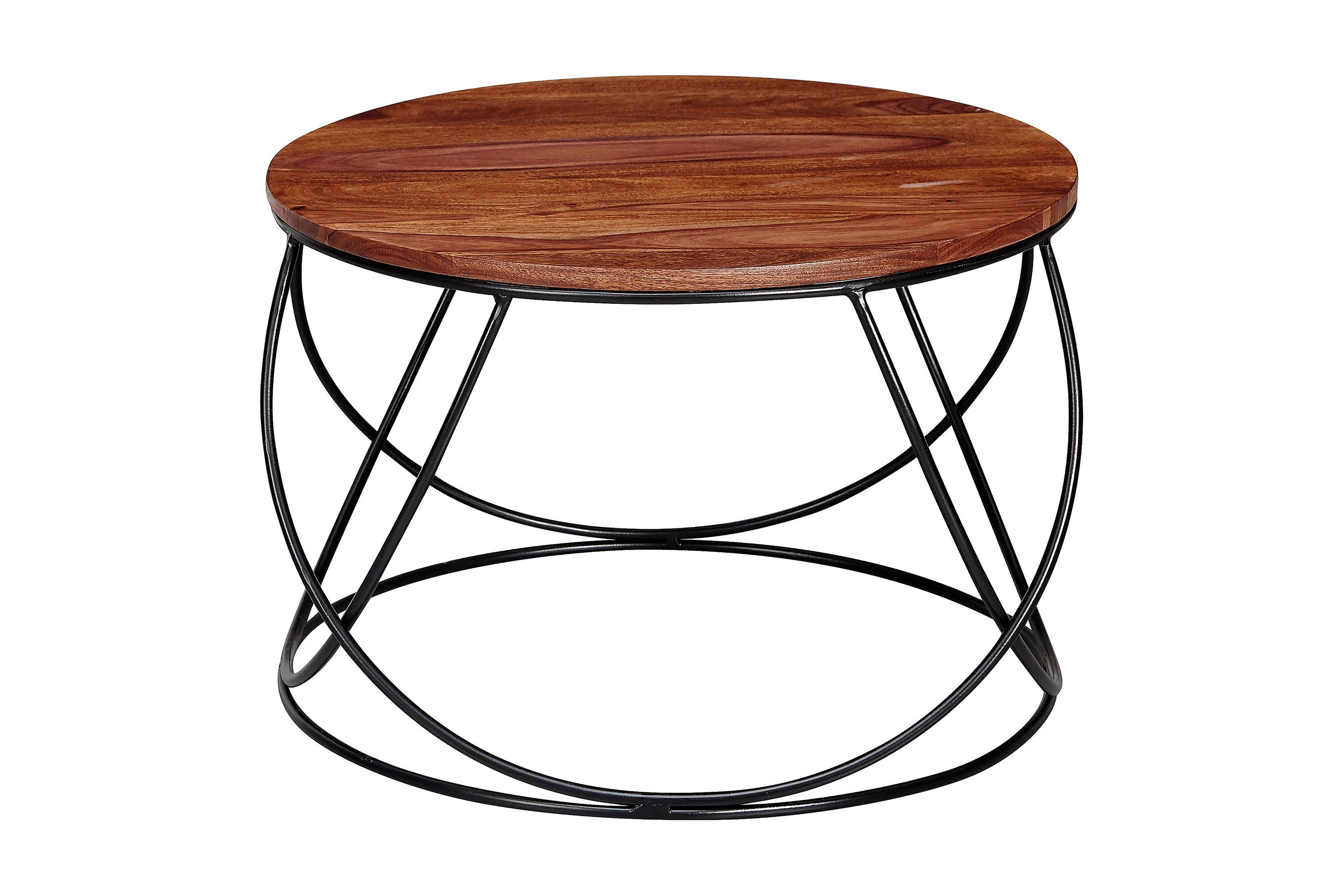 seneca soffbord 60 cm runt trä/valnötsbrun/svart -