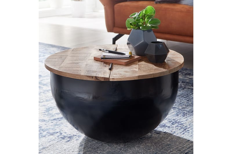 SENECA Soffbord 60x34 cm Runt Brun/Svart - Möbler - Vardagsrum - Soffbord & vardagsrumsbord - Soffbord